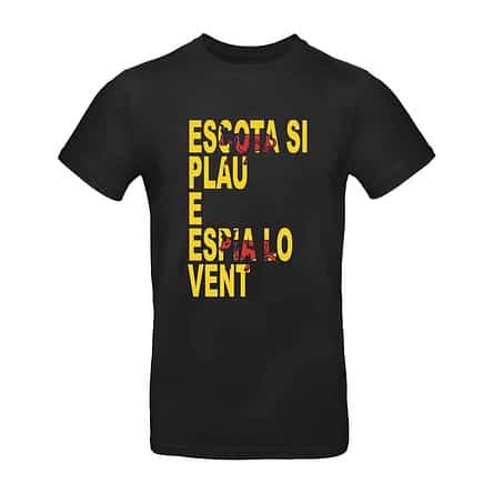 tee shirt noir bearnais escita si plau e espia lo vent