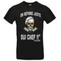 T shirt humour cuisine On répond juste Oui Chef design skull chef noir