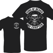 t-shirt sons of bearn pau chapter noir avec logo skull et haches croisées 64