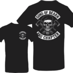 t-shirt sons of bearn pau chapter noir avec logo skull et haches croisées 64