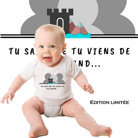 body bébé edition limitée logo du groupe de la page Facebook Tu sais que tu viens de Pau quand en partenariat avec Mathilde LMD Duton une des premières influenceuse de France