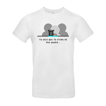 TEE SHIRT COLLABORATION PARTENARIAT FACEBOOK PAGE TU SAIS QUE TU VIENS DE PAU QUAND MATHILDE LMD VILLE DE PAU COMMERCE