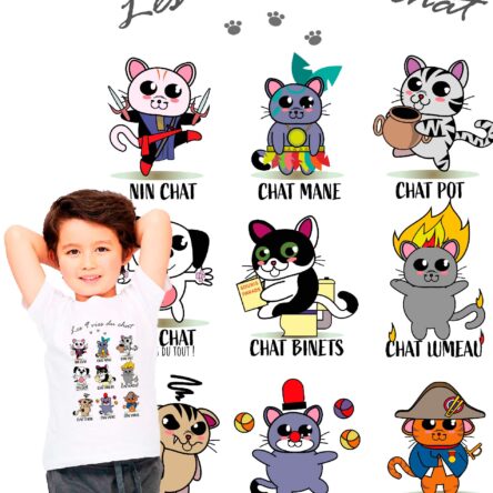 t-shirt enfant Les 9 vies du chat