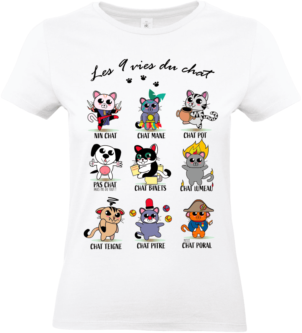 tshirt-femme-les-9-vies-du-chat