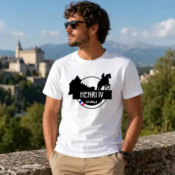 t shirt henri iv pau – château & statue iconique béarn