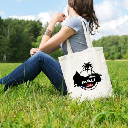 sac tote bag pau commerce publicitaire pau adishatz nouveau logo de la ville de pau, avec son chateau et son funiculaire