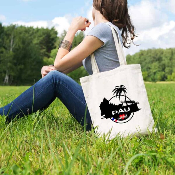 sac tote bag pau commerce publicitaire pau adishatz nouveau logo de la ville de pau, avec son chateau et son funiculaire