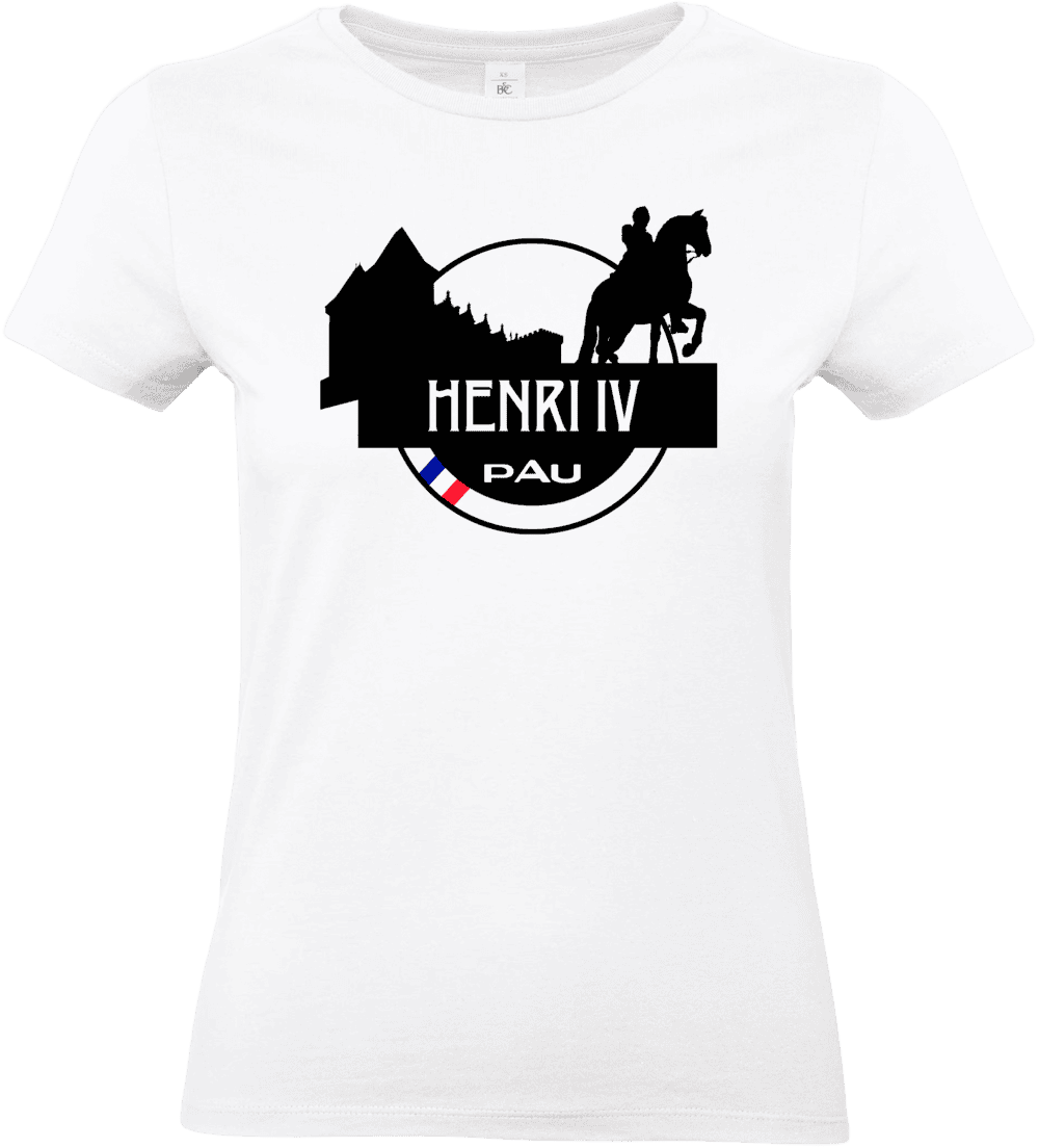 T-shirt blanc Henri IV, motif cheval.
