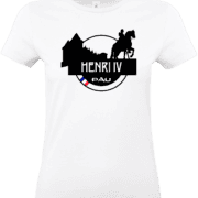 T-shirt blanc Henri IV, motif cheval.