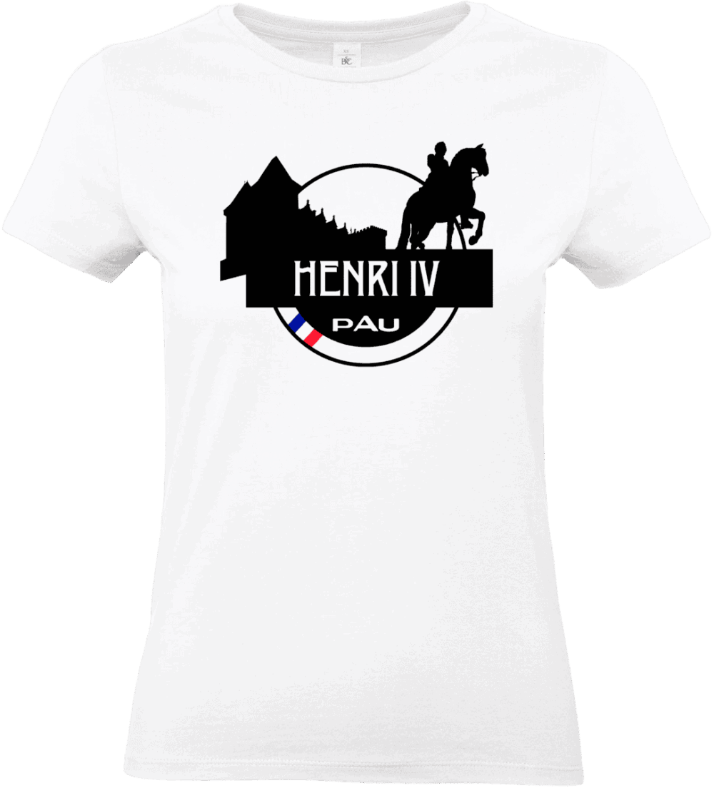 T-shirt blanc Henri IV, motif cheval.