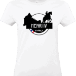T-shirt blanc Henri IV, motif cheval.