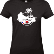 T shirt femme noir Pau Adishatz design local Béarn