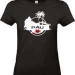 T shirt femme noir Pau Adishatz design local Béarn