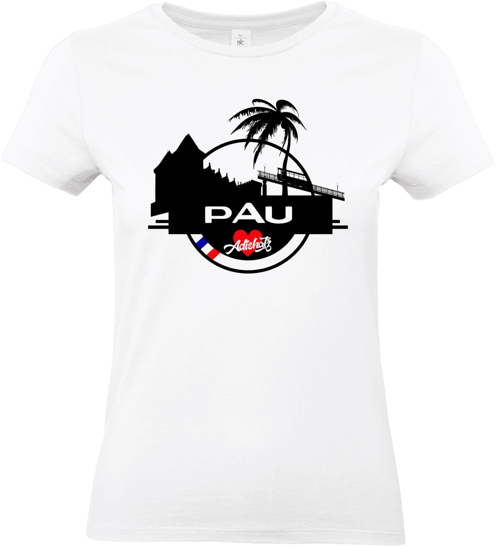 T-shirt blanc avec design Pau.