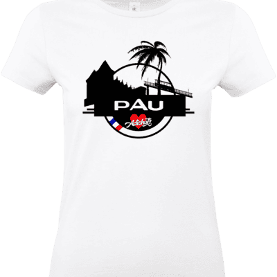 T-shirt blanc avec design Pau.