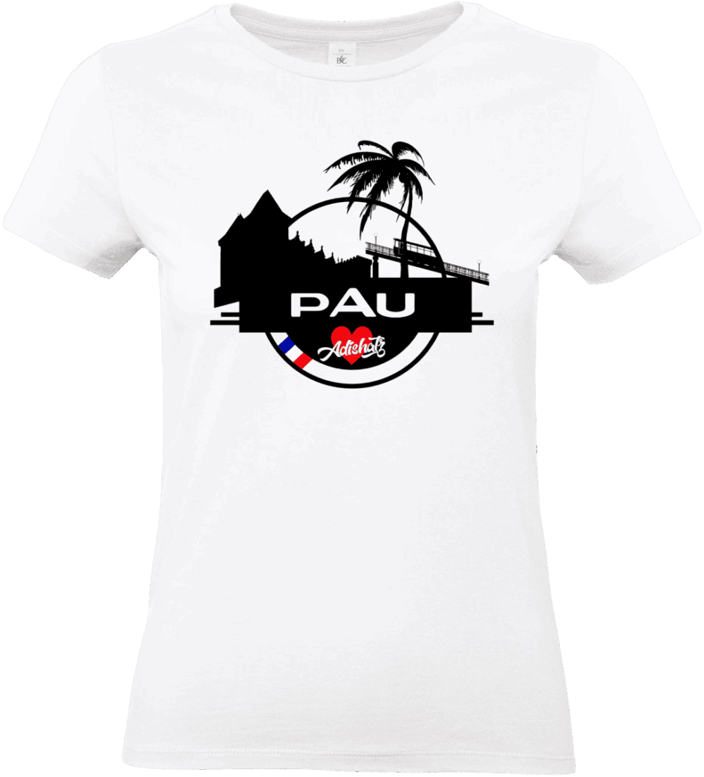 T-shirt blanc avec design Pau.