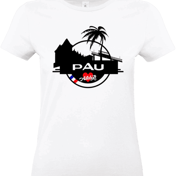 T-shirt blanc avec design Pau.