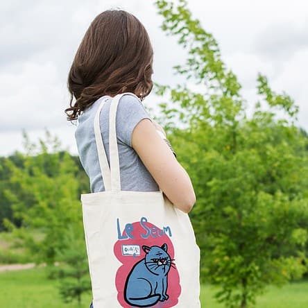 sac tote bag Le Seum Chat Gris