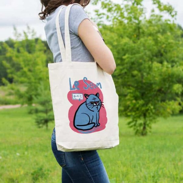sac tote bag Le Seum Chat Gris