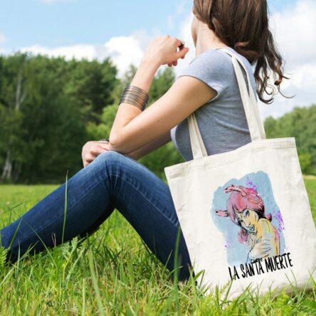 sac tote bag coton La Santa Muerte
