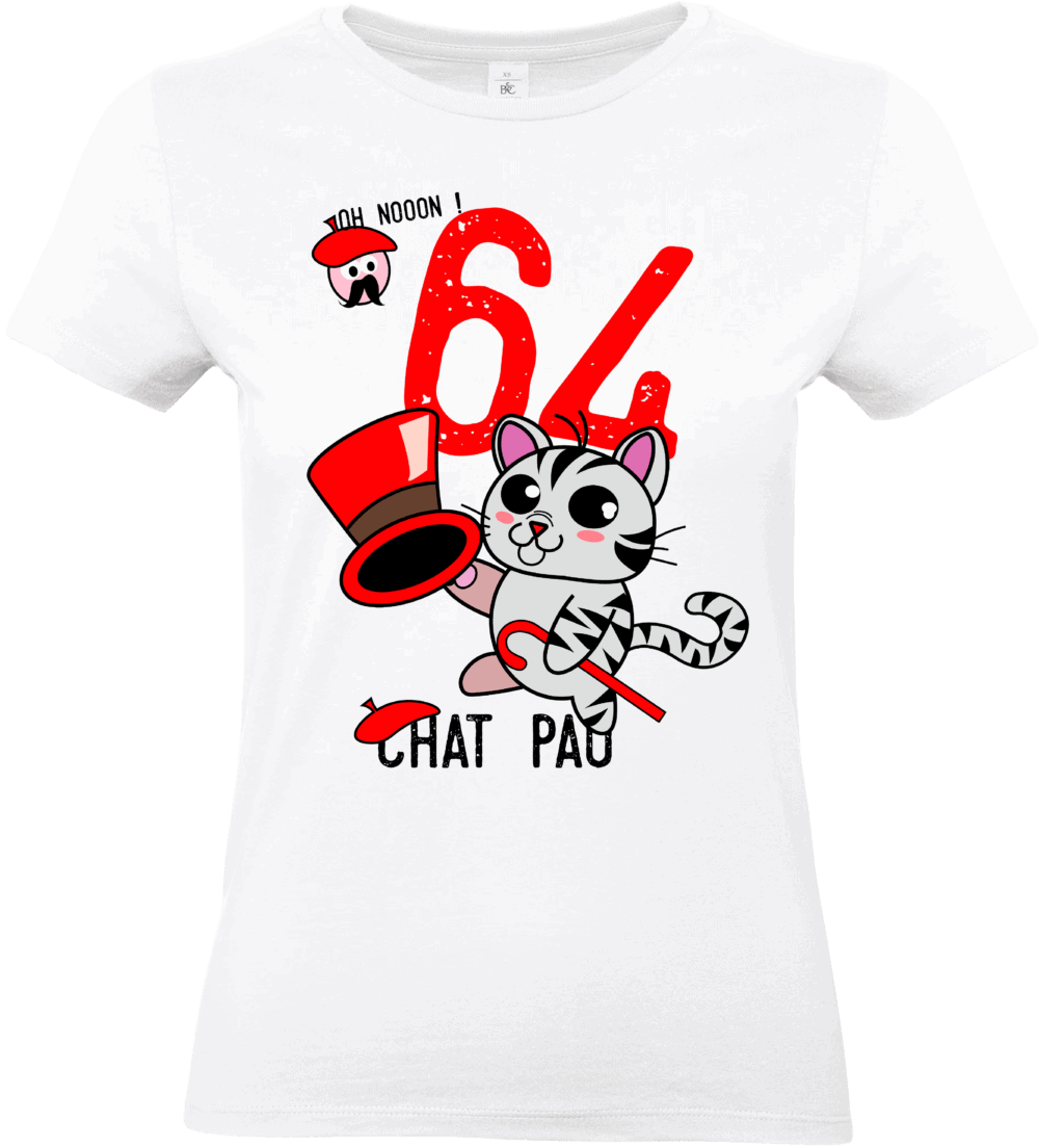 T-shirt Chat Pau 64 design original par Sly ZSW La Coccinelle impression DTF