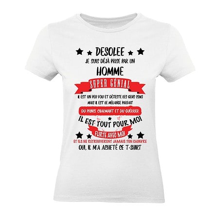 T-shirt humoristique déclaration pour homme.