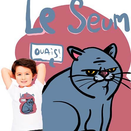 T_shirt enfant Le Seum Chat Gris