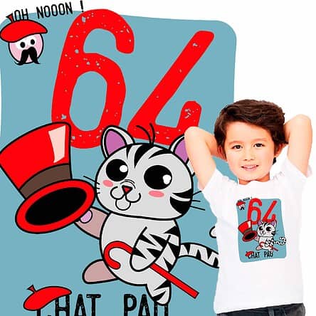 T Shirt enfant palois jeu de mots Chat Pau 64