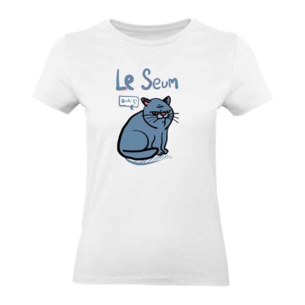 tee shirt femme le seum chat gris blanc humour