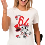 femme qui porte le t shirt humour 64 chat pau design chat sud ouest impression dtf pilou shop 64