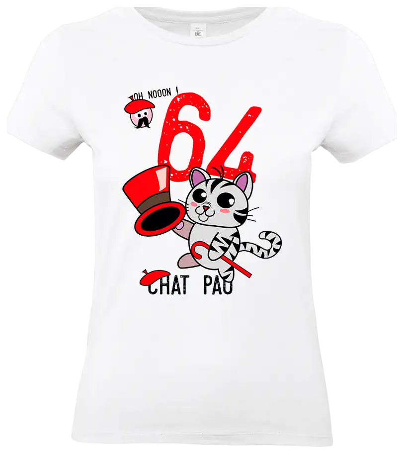 t shirt chat pau 64 – design par sly (zsw la coccinelle) 🐱🎩