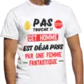 t shirt pas touche cet homme est deja pris humour couple pilou shop 64 POrté par un homme heureux