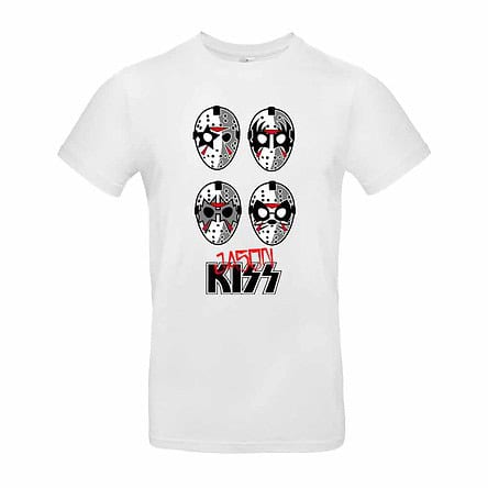 TEE SHIRT CROSS OVER JASON KISS MUSIC BLANC