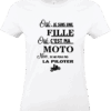 T-shirt femme blanc Oui je suis une fille oui c’est ma moto – Pilou Shop 64
