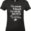 t shirt noir motarde femme “oui c’est ma moto” – humour biker