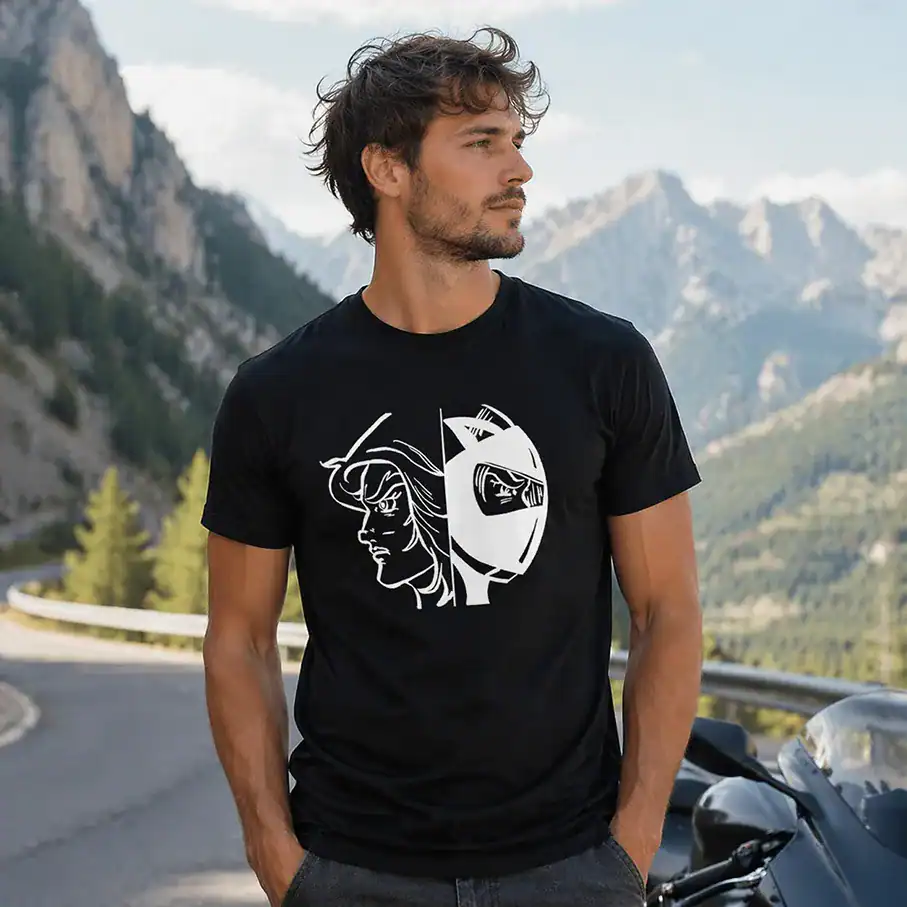 t shirt actarus rider ⚡ transformation double identité