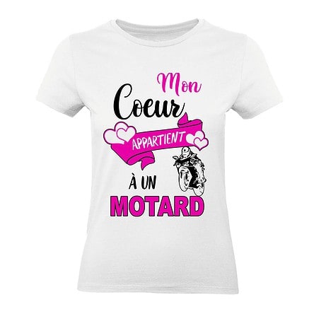 T-shirt slogan amour motard