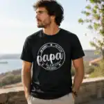 T-shirt papa je t’aime un homme un mythe porté par homme en extérieur nature