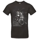 t shirt noir Moto Guzzi vintage impression noir et blanc style cafe racer homme