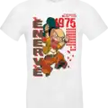 t shirt blanc design personnage énervé depuis 1975 impression DTF premium homme