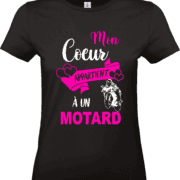 T-shirt femme mon cœur appartient à un motard impression DTF