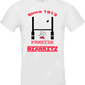 T-shirt blanc Fanatik Biarritz – Design Pilou Shop 64 rugby BO64