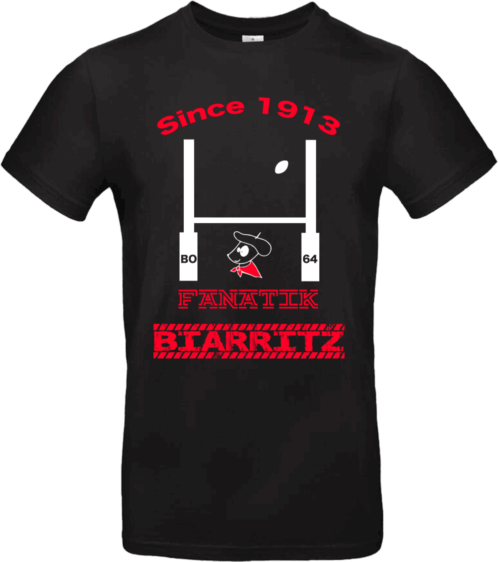 T-shirt noir Fanatik Biarritz – Design Pilou Shop 64 rugby BO64
