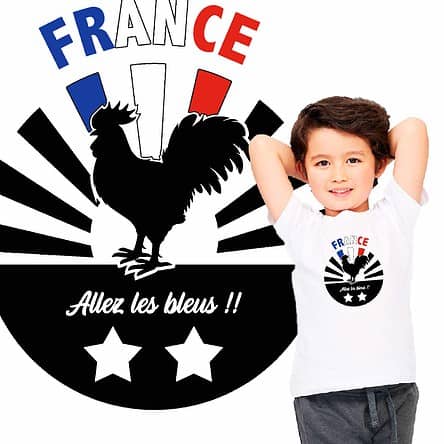 t-shirt enfant equipe de france allez les bleus champion