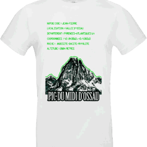 T-shirt blanc Pic du Midi d’Ossau Jean-Pierre – Pilou Shop 64