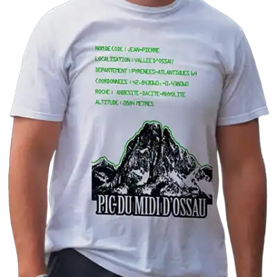 t shirt “pic du midi d’ossau – jean pierre”