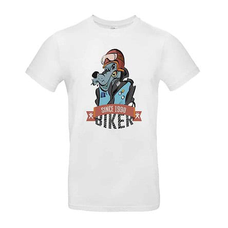 tee shirt loup wolf biker casque blouson lunette moto blanc
