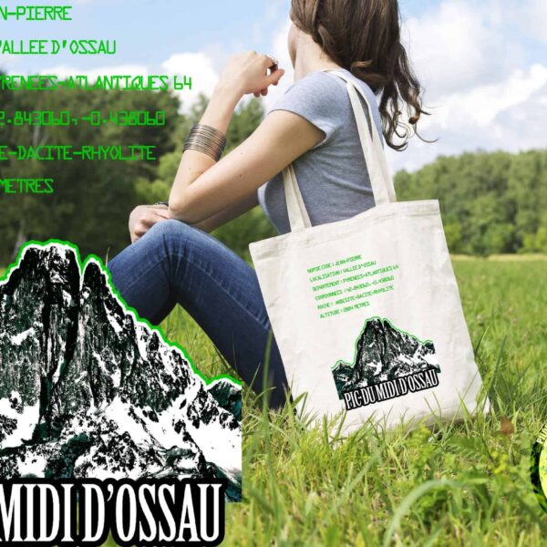 totebag sac coton pic du midi d'ossau officiel béarn laruns tourisme randonnée vallée d'ossau