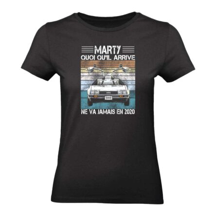 t shirt femme bio film retour vers le futur marty mc fly covid 2020 dolorean dmc