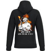 Sweat noir avec motif de soudeur en flammes